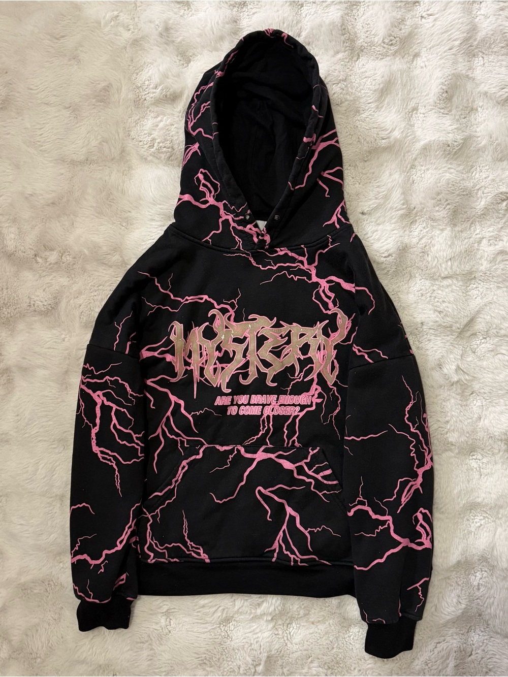 Adika Y2K Pink Lightning Bolt Hoodie